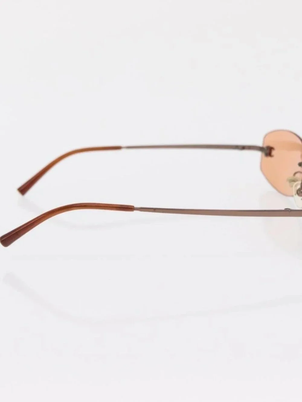 CHANEL Sunglasses metal Orange CC Auth ka2083